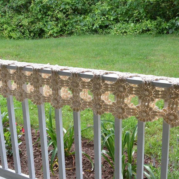 Handmade Other - Hand Crocheted Table Runner Cream Color  86"X24"